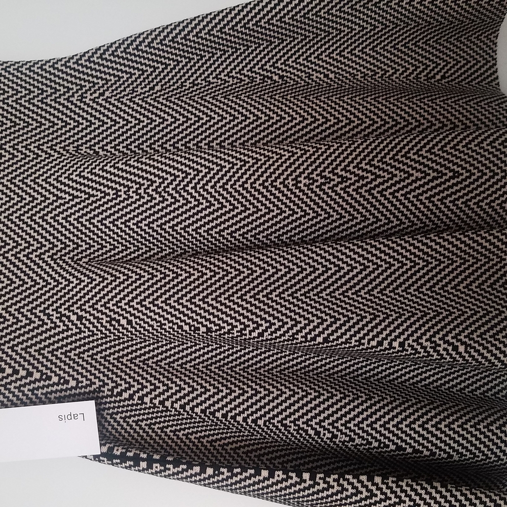 Lapis Black and White Herringbone Skirt